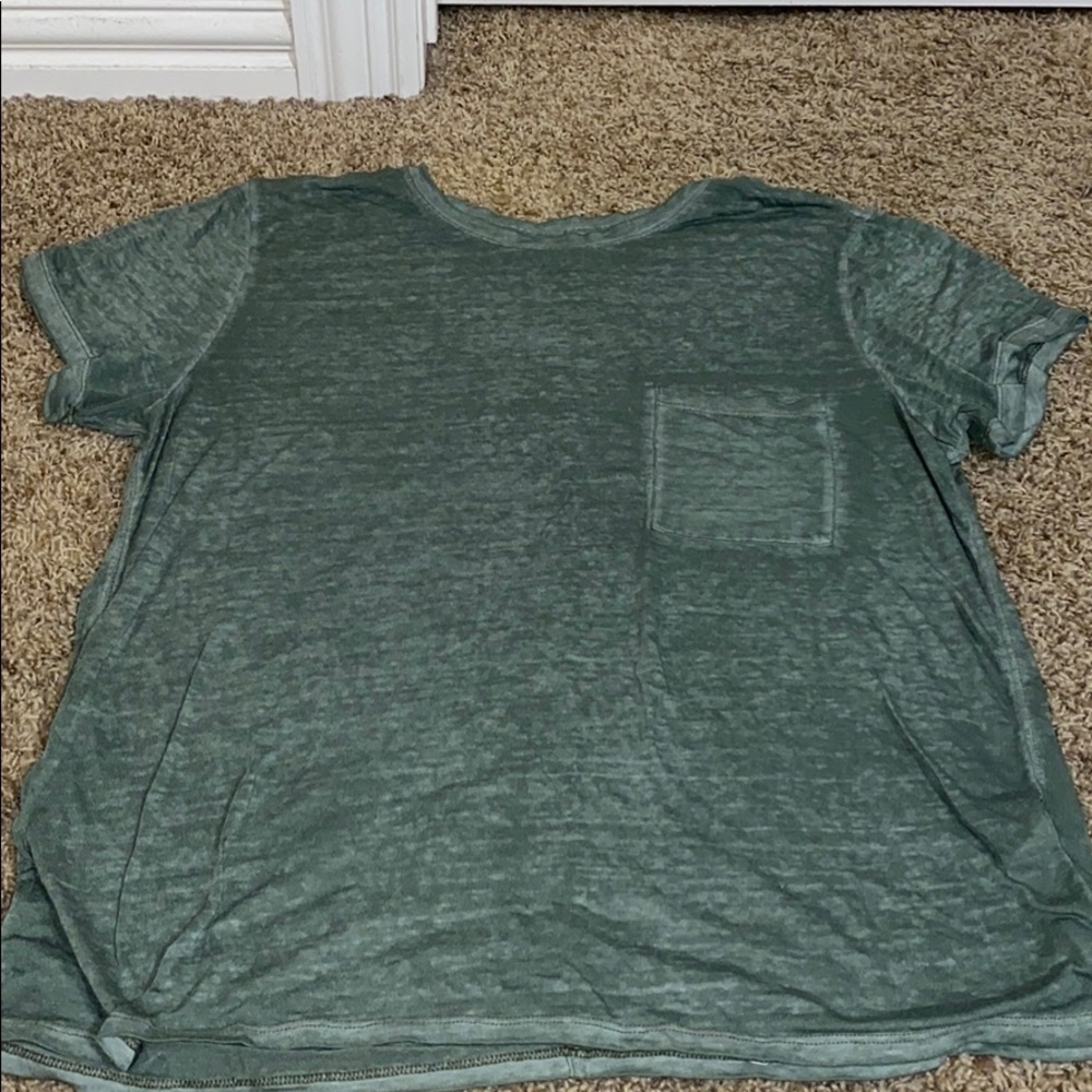 Olive green distressed tee